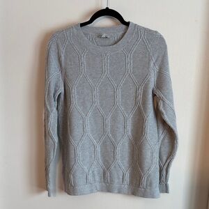 Talbots Light Gray Knit Textured Sweater size M